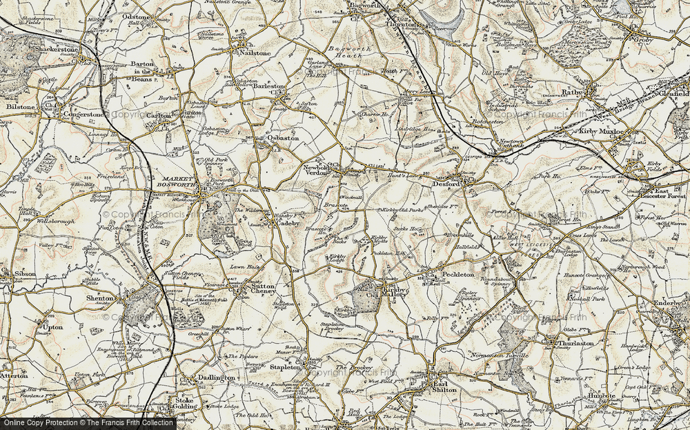 Old Map of Brascote, 1901-1903 in 1901-1903