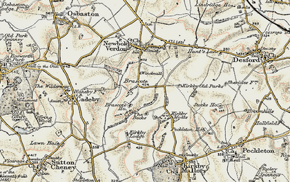 Old map of Brascote Ho in 1901-1903