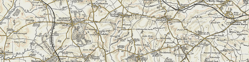 Old map of Brascote in 1901-1903