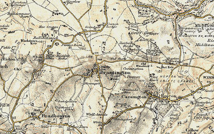 Old map of Brassington in 1902-1903