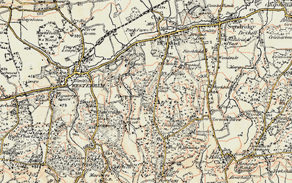 Old map of Brasted Chart in 1898-1902