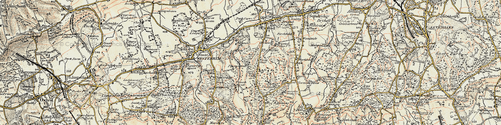 Old map of Brasted Chart in 1898-1902