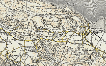 Old map of Bratton in 1899-1900