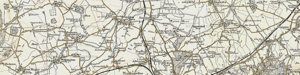 Old map of Bratton in 1902