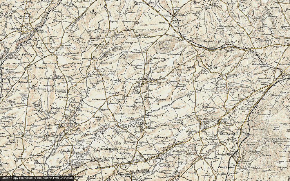 Old Map of Historic Map covering Breazle Water in 1900