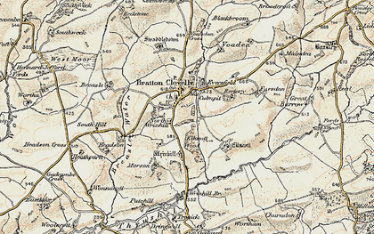 Old map of Bratton Clovelly in 1900
