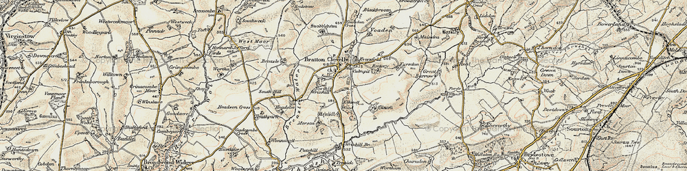 Old map of Breazle Water in 1900