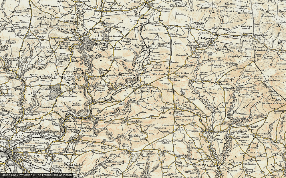 Old Map of Bratton Fleming, 1900 in 1900