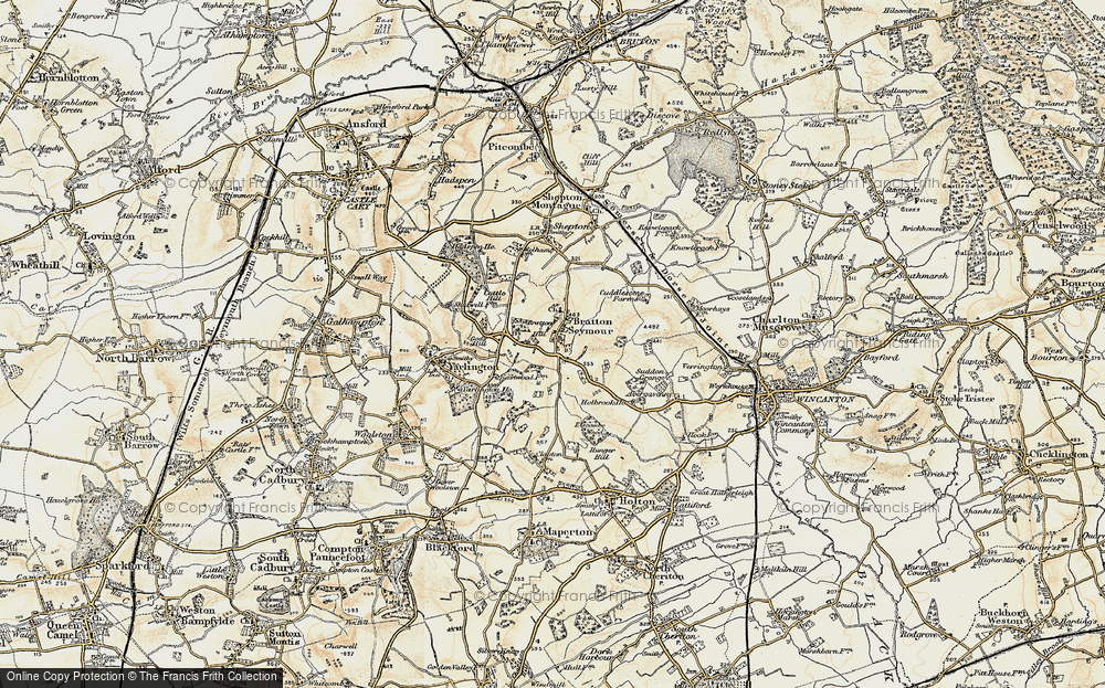 Old Map of Historic Map covering Bratton Hill in 1899
