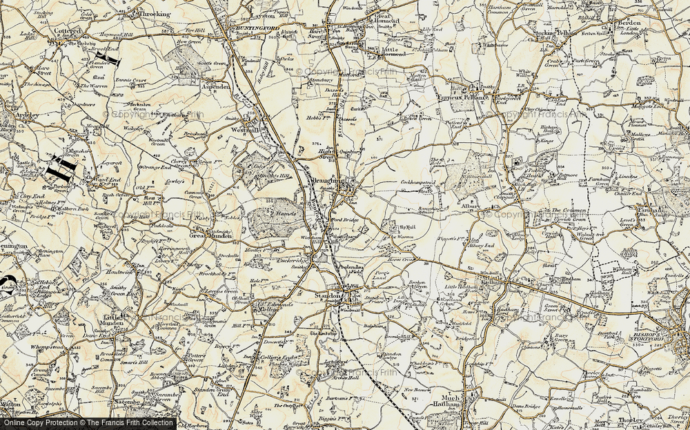Old Map of Braughing, 1898-1899 in 1898-1899