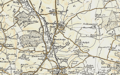Old map of Braughing in 1898-1899