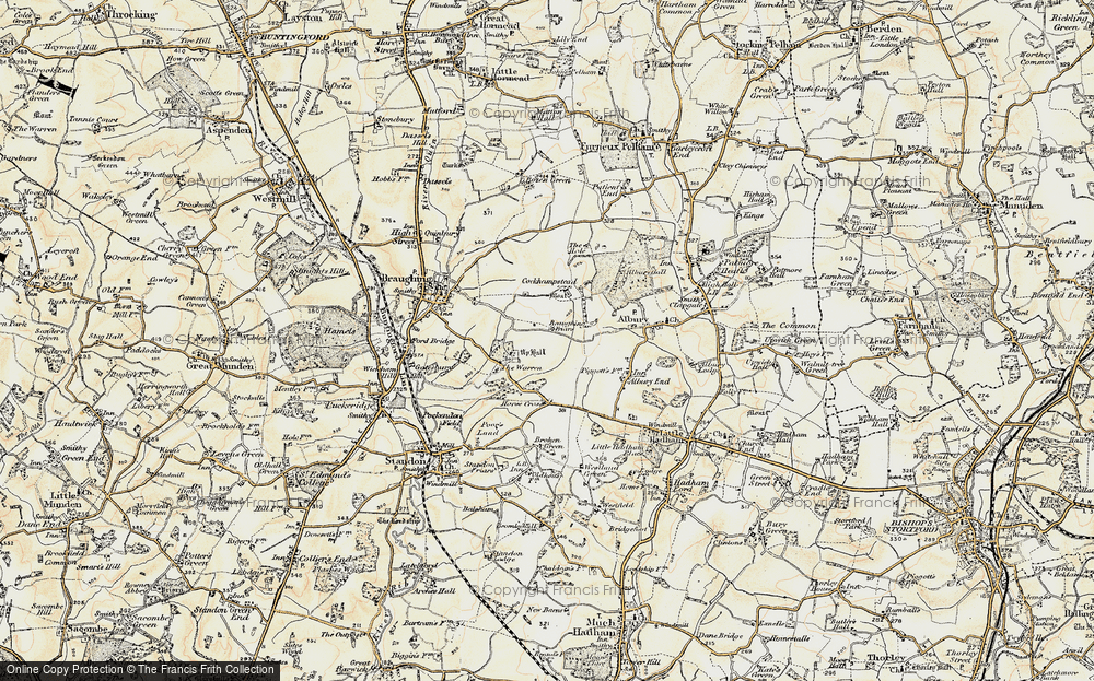 Old Map of Braughing Friars, 1898-1899 in 1898-1899
