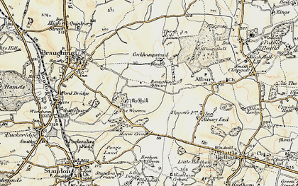 Old map of Braughing Friars in 1898-1899
