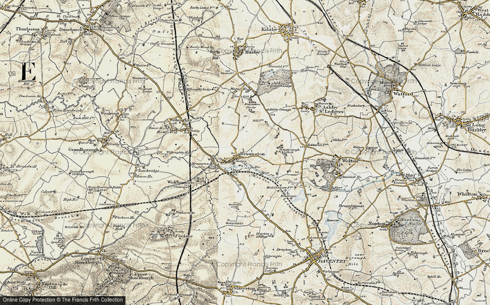 Old Map of Historic Map covering Braunston Tunnel in 1901