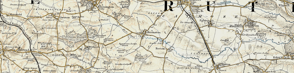 Old map of Braunston-in-Rutland in 1901-1903