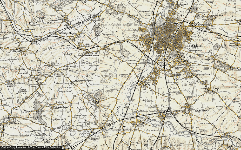 Old Map of Braunstone Town, 1901-1903 in 1901-1903