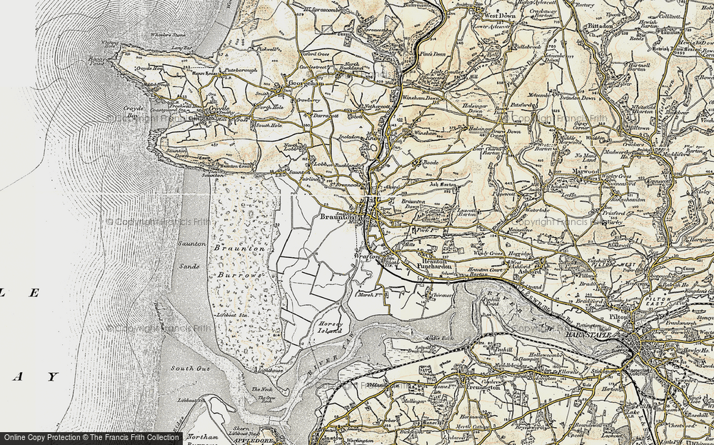 Old Map of Braunton, 1900 in 1900