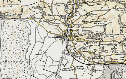 Old map of Braunton in 1900