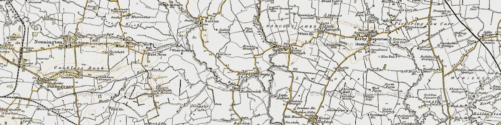 Old map of Brawby Grange in 1903-1904