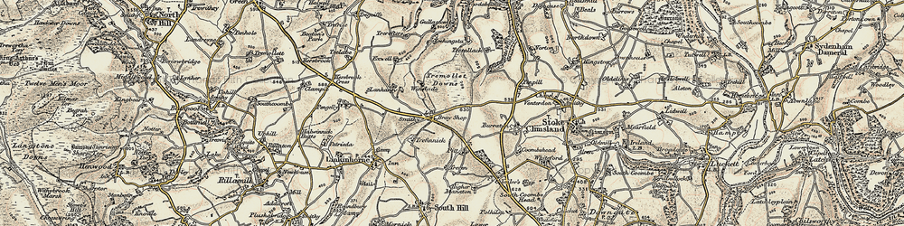 Old map of Bray Shop in 1899-1900