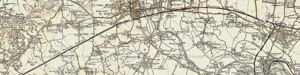 Old map of Bray Wick in 1897-1909