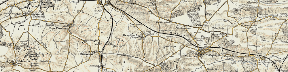 Old map of Braybrooke in 1901-1902