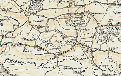 Old map of Braydon Pond in 1898-1899
