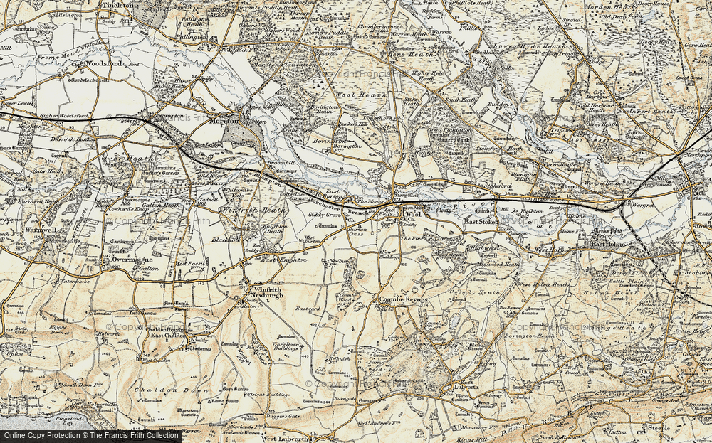 Old Map of Historic Map covering Burton Cross in 1899-1909