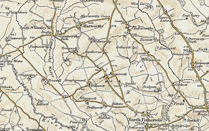 Old map of Brazacott in 1900