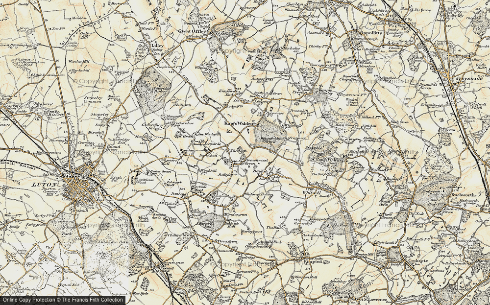 Old Map of Breachwood Green, 1898-1899 in 1898-1899