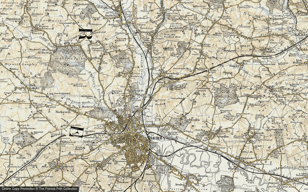 Old Map of Breadsall Hilltop, 1902-1903 in 1902-1903