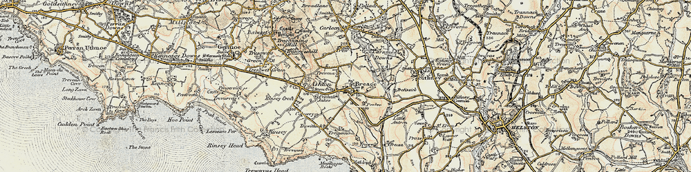 Old map of Breage in 1900