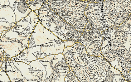 Old map of Bream Cross in 1899-1900
