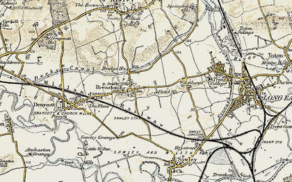 Old map of Breaston in 1902-1903