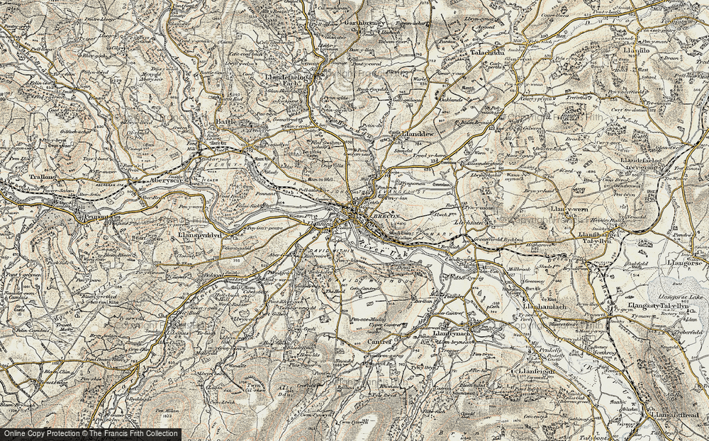 Old Map of Brecon, 1900-1901 in 1900-1901
