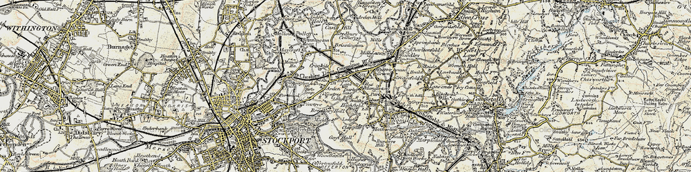 Old map of Bredbury in 1903