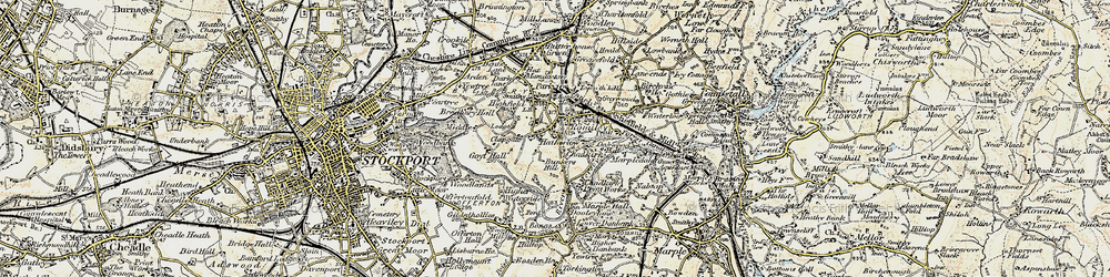 Old map of Bredbury Green in 1903