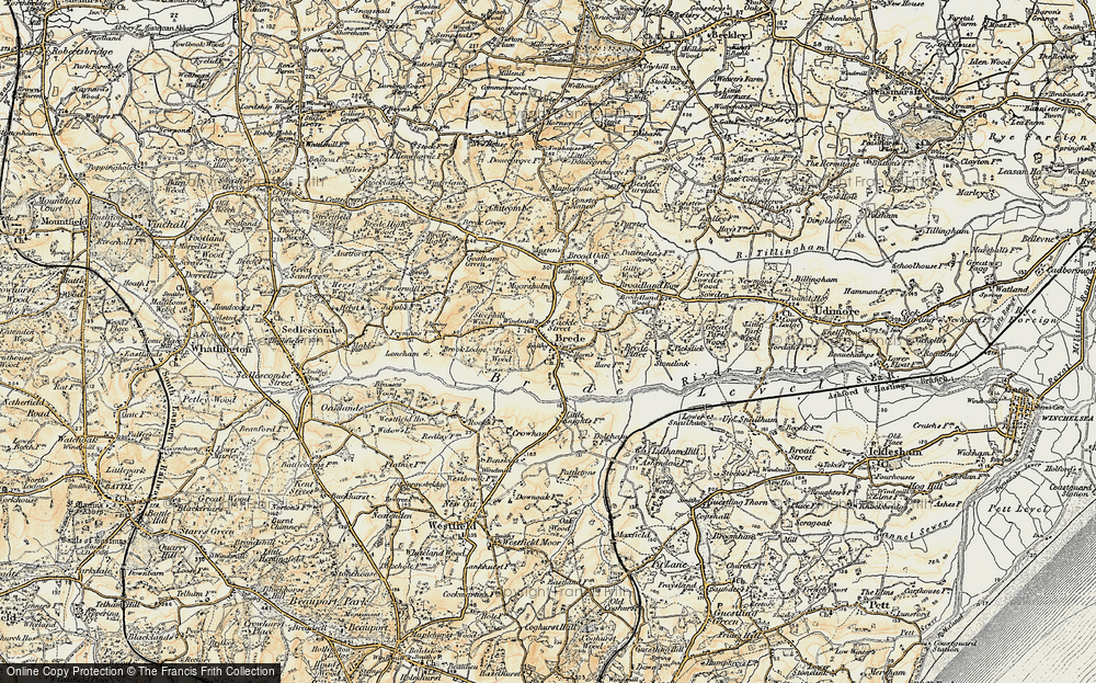 Old Map of Brede, 1898 in 1898