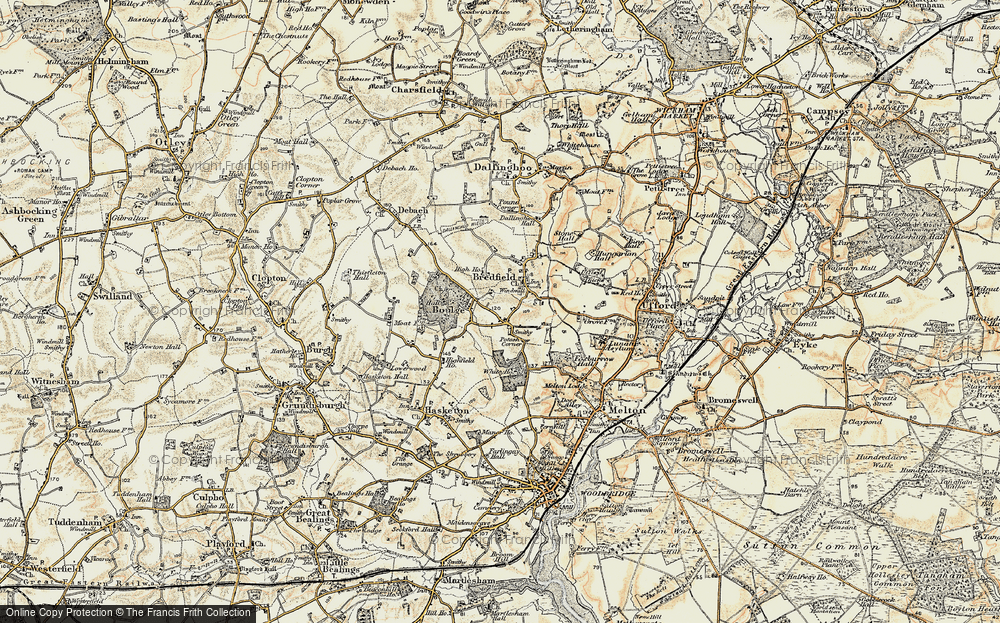 Old Map of Historic Map covering Boulge in 1898-1901