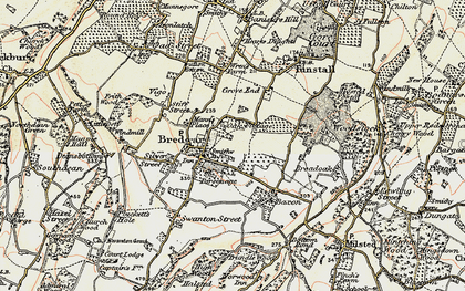 Old map of Bredgar in 1897-1898