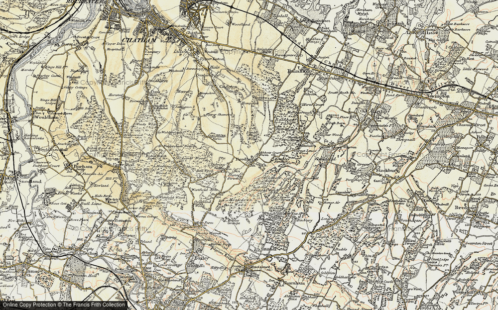 Old Map of Bredhurst, 1897-1898 in 1897-1898