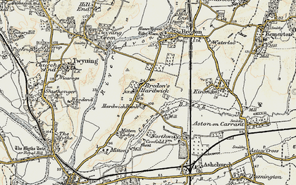 Old map of Bredon's Hardwick in 1899-1901
