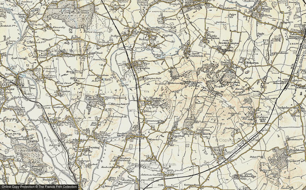 Old Map of Historic Map covering Woollas Hall in 1899-1901