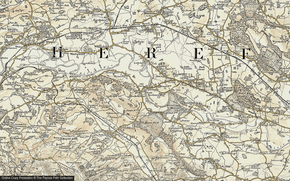 Old Map of Bredwardine, 1900-1901 in 1900-1901