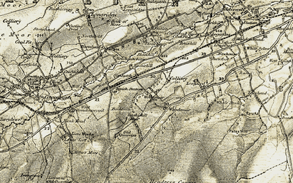 Old map of Woodmuir Burn in 1904-1905