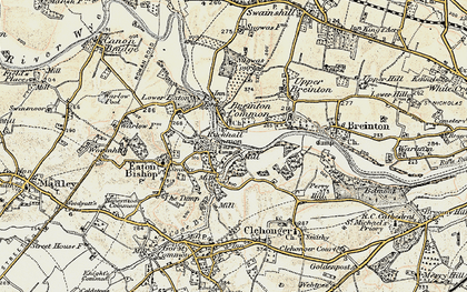 Old map of Breinton Common in 1900-1901