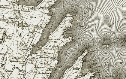 Old map of Bight of Brimness in 1911-1912