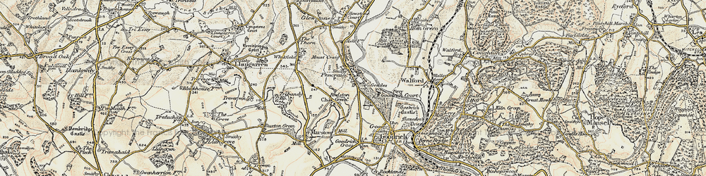 Old map of Brelston Green in 1899-1900