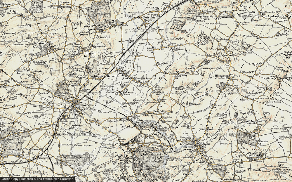 Old Map of Historic Map covering Bremhill Grove in 1898-1899