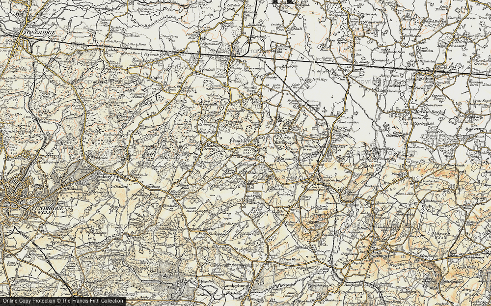 Old Map of Brenchley, 1897-1898 in 1897-1898